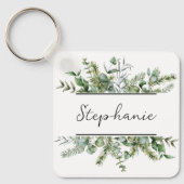 Ästhetische Frische Vegetation Persönlicher Name Schlüsselanhänger (Vorderseite)