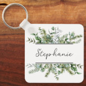 Ästhetische Frische Vegetation Persönlicher Name Schlüsselanhänger (Vorderseite)