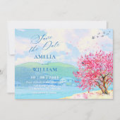 Ästhetische Frühlings-Aquarell-Hochzeit Save The Date (Vorderseite)