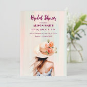 Ästhetische Frühlingsfrau Blume Brautparty Einladung (Stehend Vorderseite)