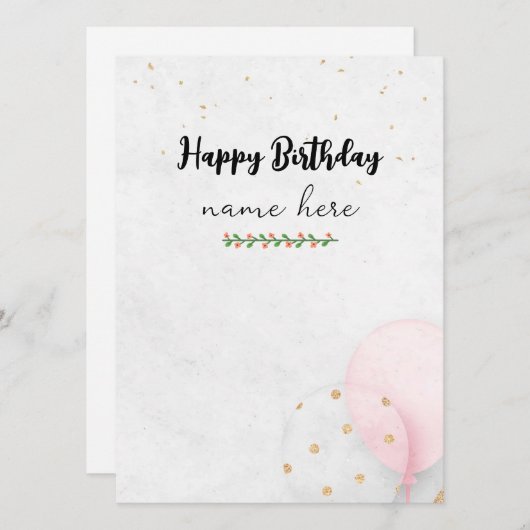 Ästhetische Geburtskarte (Vorne/Hinten)