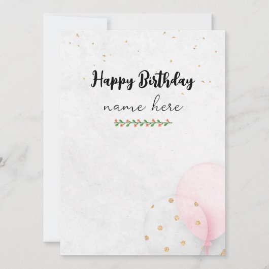 Ästhetische Geburtskarte (Vorderseite)