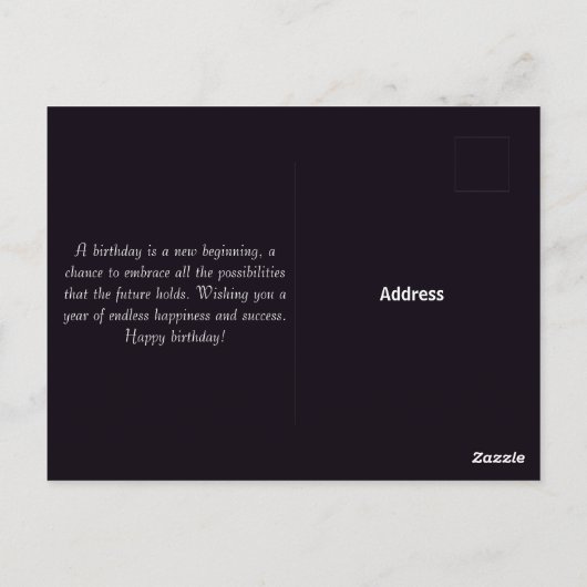 Ästhetische Geburtstagslandschaft Grußkarte Postkarte (Rückseite)