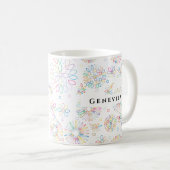 Ästhetische Gefälligkeit Blumenmuster Lineart Must Kaffeetasse (VorderseiteRechts)