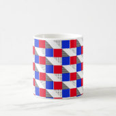 Ästhetische geometrische Rot-Schwarz-weiß- und Bla Kaffeetasse (Mittel)