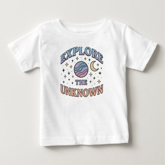 Ästhetische Gestaltung kosmischer Typografie Baby T-shirt (Vorderseite)