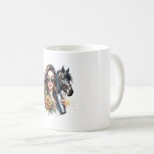 Ästhetische Girl Horl Glitzer Rose Kaffeetasse (VorderseiteRechts)