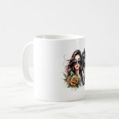 Ästhetische Girl Horl Glitzer Rose Kaffeetasse (Vorderseite Links)