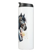 Ästhetische Girl Horl Glitzer Rose Thermosbecher (Nach rechts gedreht)