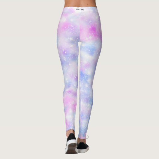 Ästhetische Gradient Pastel Wolken Sparkeln Leggings (Rückseite)