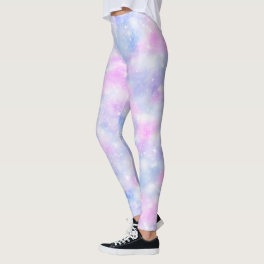 Ästhetische Gradient Pastel Wolken Sparkeln Leggings (Links)