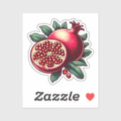 Ästhetische Granatapfelarbeit Aufkleber (Blatt)