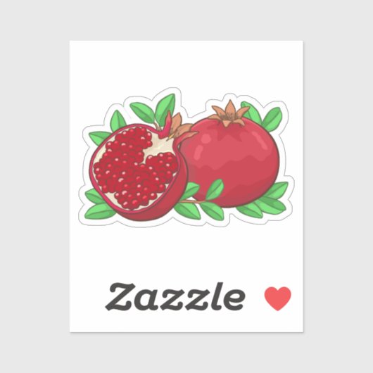 Ästhetische Granatkunst Aufkleber (Blatt)