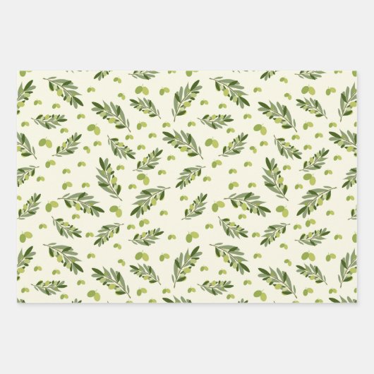 Ästhetische grüne Olive Branches Blätter (Vorderseite 3)