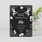 Ästhetische Handschrift gezeichnet florales Party Einladung (Stehend Vorderseite)