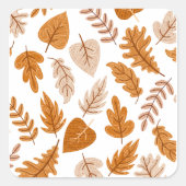 Ästhetische Herbstblätter, Fall Theme Muster Quadratischer Aufkleber (Vorderseite)