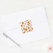 Ästhetische Herbstblätter, Fall Theme Muster Quadratischer Aufkleber (Umschlag)