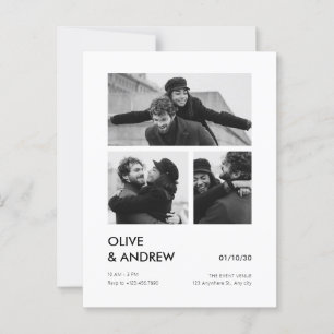 Ästhetische Hochzeit des modernen Fotos Postkarte