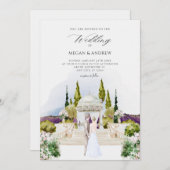 Ästhetische Hochzeitsgarten Aquarell Einladung (Vorne/Hinten)