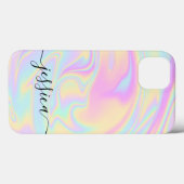 Ästhetische Holographische Elegant-Script-Signatur Case-Mate iPhone Hülle (Rückseite (Horizontal))