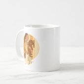Ästhetische Hundemutter-mit-Welpe-Illustration Kaffeetasse (Vorderseite Links)