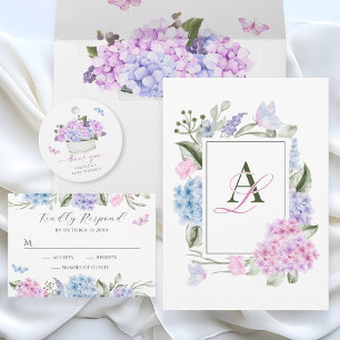 Ästhetische Hydrangea Hochzeit Einladung