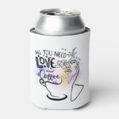 Ästhetische Illustrationen, Mädchenkaffee Dosenkühler (Kanne Vorderseite)