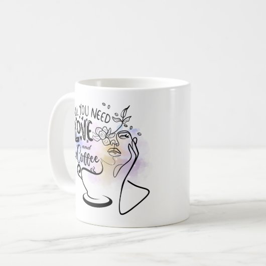 Ästhetische Illustrationen, Mädchenkaffee Kaffeetasse (Vorderseite Links)