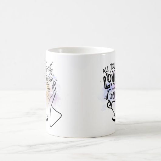 Ästhetische Illustrationen, Mädchenkaffee Kaffeetasse (Mittel)