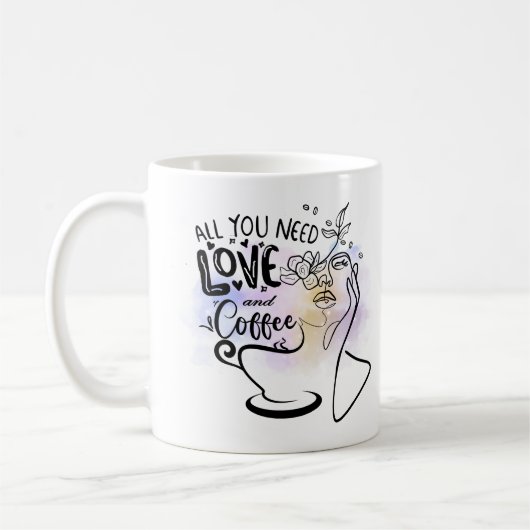 Ästhetische Illustrationen, Mädchenkaffee Kaffeetasse (Links)