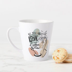 Ästhetische Illustrationen, Mädchenkaffee Milchtasse
