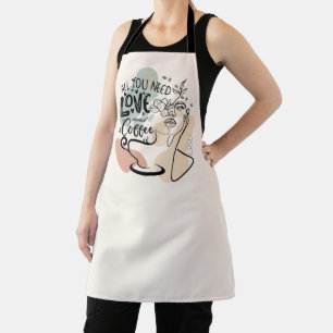 Ästhetische Illustrationen, Mädchenkaffee Schürze