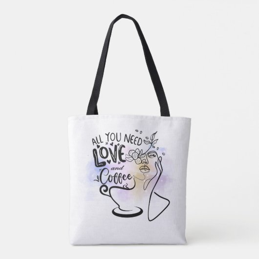 Ästhetische Illustrationen, Mädchenkaffee Tasche (Rückseite)