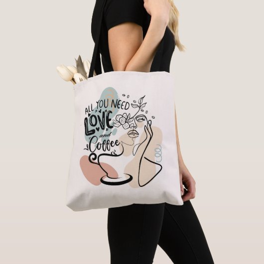 Ästhetische Illustrationen, Mädchenkaffee Tasche (Von Nahem)