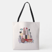 Ästhetische Illustrationen, Mädchenkaffee Tasche (Vorderseite)