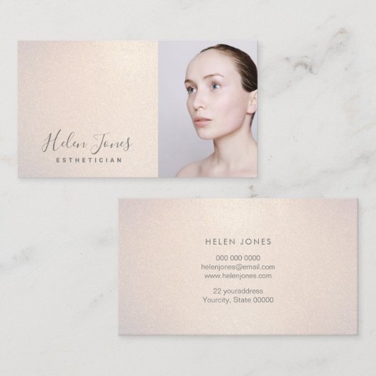 Ästhetische Imitate Glitzer Champagner Visitenkarte (Vorne/Hinten)