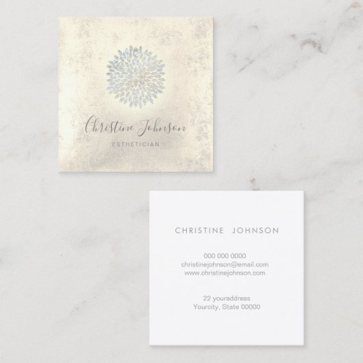 Ästhetische Imitate Glitzer Dahlia Quadratische Visitenkarte (Vorne/Hinten)