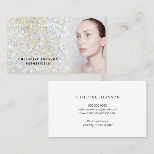 Ästhetische Imitate Glitzer Textur Visitenkarte (Vorne/Hinten)