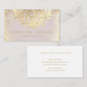 Ästhetische IMITATE Goldfolie Dahlie Visitenkarte (Vorne/Hinten)