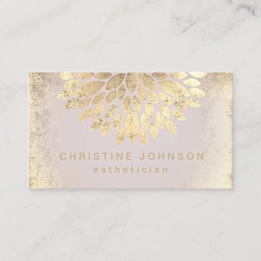 Ästhetische IMITATE Goldfolie Dahlie Visitenkarte (Vorderseite)