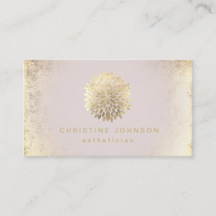 Ästhetische IMITATE Goldfolie Dahlilogo Visitenkarte