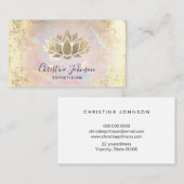 Ästhetische Imitate Goldfolie Lotus auf opaler Tex Visitenkarte (Vorne/Hinten)