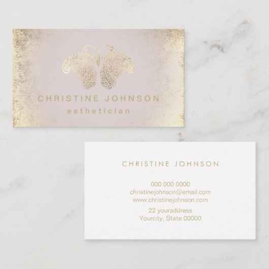 Ästhetische IMITATE Goldfolienschmetterling Visitenkarte (Vorne/Hinten)