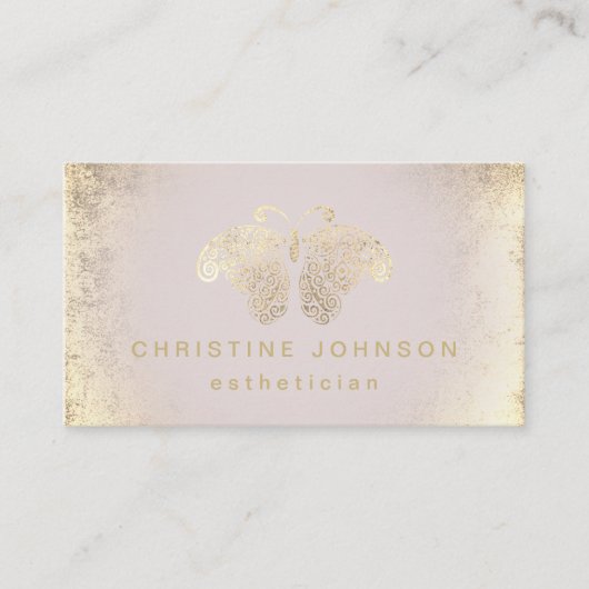 Ästhetische IMITATE Goldfolienschmetterling Visitenkarte (Vorderseite)