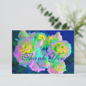 Ästhetische Iridescent Peak-Rose Dankeskarte (Stehend Vorderseite)