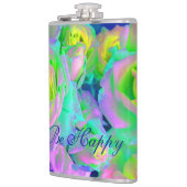 Ästhetische Iridescent Pearly Rose sind glücklich Flachmann (Links)