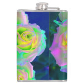 Ästhetische Iridescent Pearly Rose sind glücklich Flachmann (Rückseite)