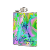 Ästhetische Iridescent Pearly Rose sind glücklich Flachmann (Links)