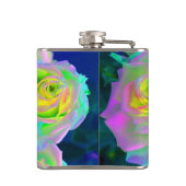 Ästhetische Iridescent Pearly Rose sind glücklich Flachmann (Rückseite)