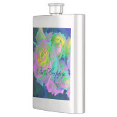 Ästhetische Iridescent Pearly Rose sind glücklich Flachmann (Links)